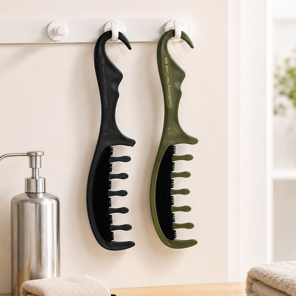 hair parting comb with hook